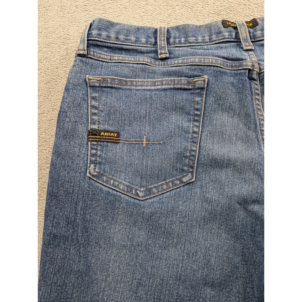 Ariat Rebar M4 Relaxed Bootcut Jeans Mens 36x31 Blue Denim Work Pants